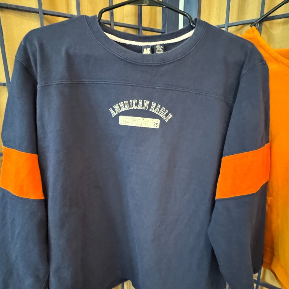 American Eagle XL Junior Fit Sweatshirt Bundle Navy Orange
